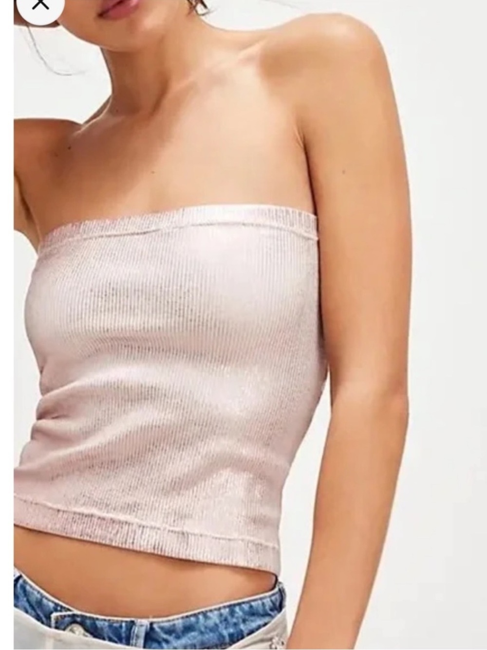 NEW FREE PEOPLE Carrie Foil Tune Top in Ballet Combo Sz S NWOT $58